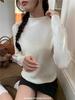 Women's Half-High Collar Knitted Sweater for Early Spring, Autumn, and Winter - 2024 Student Base Layer and Outerwear.