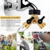 Garden Hose Splitter 2 Way Heavy Duty Y Connector Brass Garden Hose Adapter Hose Bib Splitter