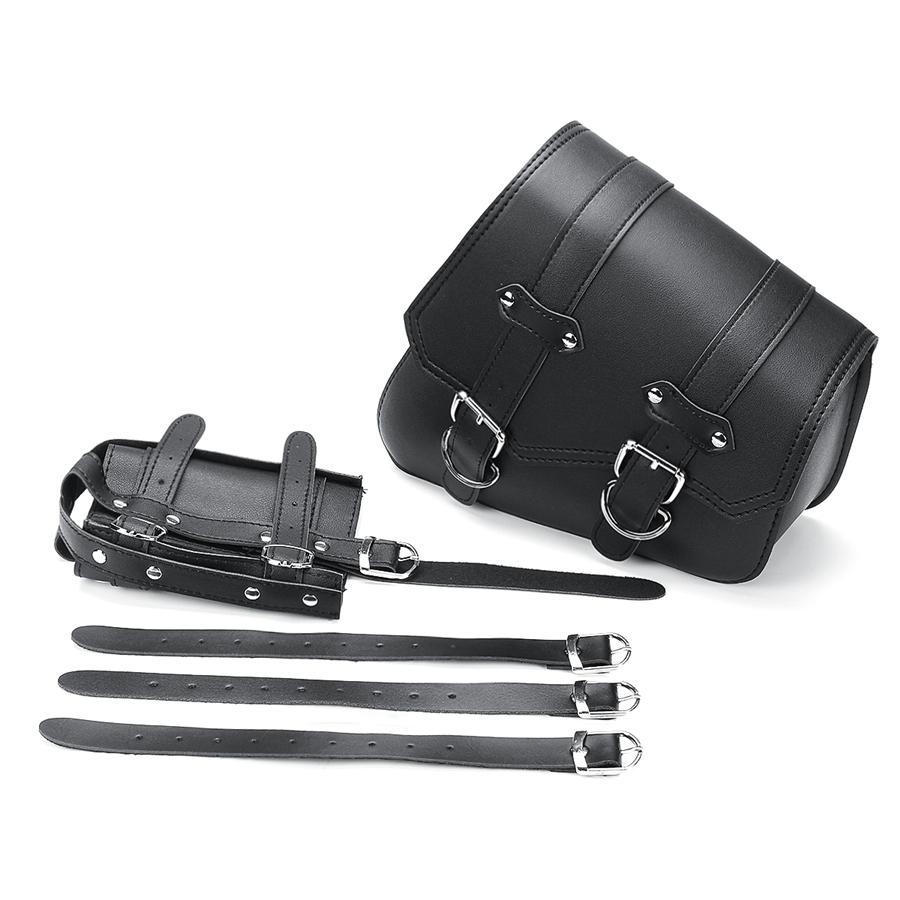 Pair Universal PU Leather Motorcycle Saddlebag Side Tool Luggage Bags Saddle Bags for Honda/Suzuki/Kawasaki/Yamaha With Cup Holder
