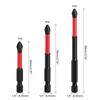 3Pieces Special Magnetic Cross Screwdriver Bit 1/4 Inch Hex Shank PH2 50mm 70mm 90mm For Electrician Power Tool