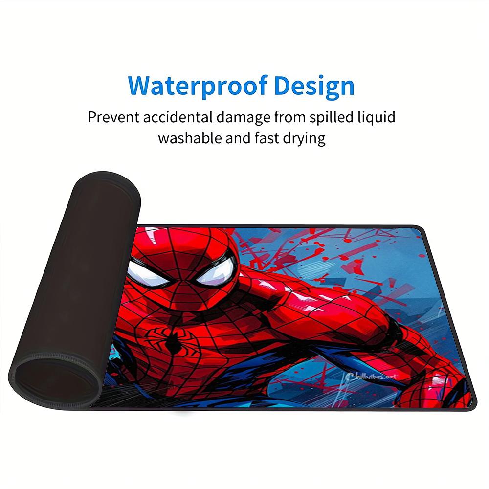 Spiderman Action Large Gaming Mouse Pad Nonslip Rubber Base Waterproof Desk Mat For Office Pc Laptop