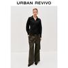 UR 2025 Autumn Belted Cotton Wide-Leg Pants