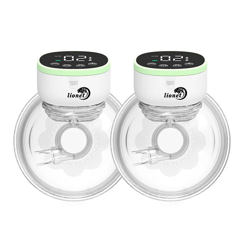 2/1pcs Wearable Breast Pump BPA-free Portable Electric Breast Pump Hands Free Low Noise Milk Collector for Breastfeeding