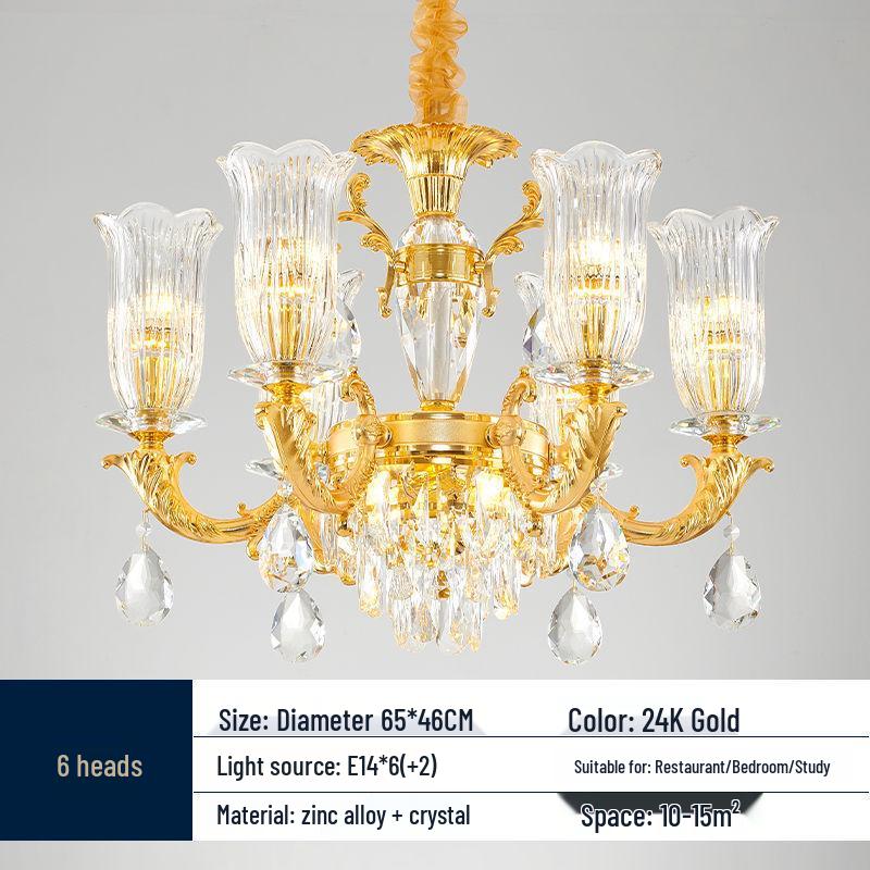 European French Crystal Chandelier: Luxury Lighting for Living Room, Bedroom, Dining Room, or Hall