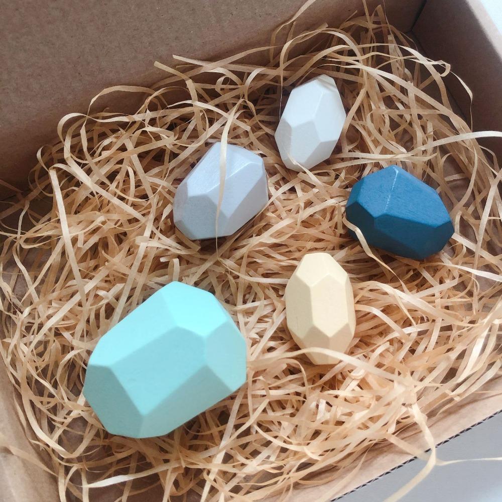 Wczesnoszkolna edukacja drewniane układane kamienie kolorowe kamienie układane muzyka Montessori tęcza płaskie poziome klocki edukacyjne zabawki