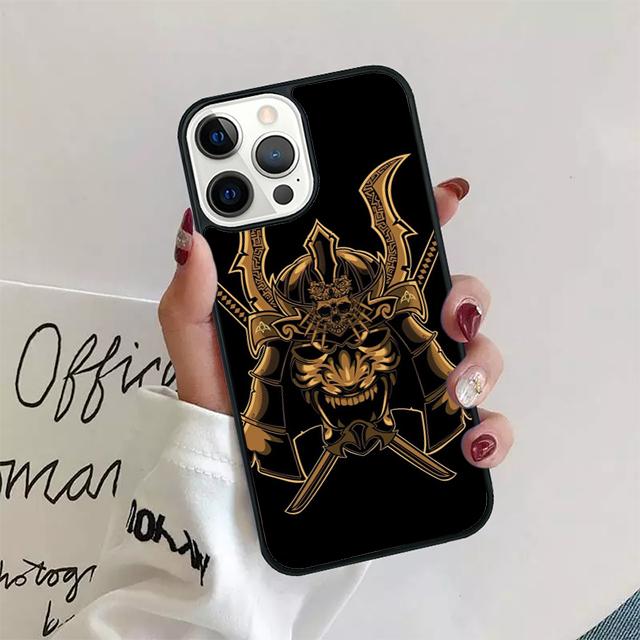 Samurai Mask Helmet Coque Shell For iPhone 17 Air 15 16 14 13 12 Pro Max 11 Pro Max Plus Phone Case Cover