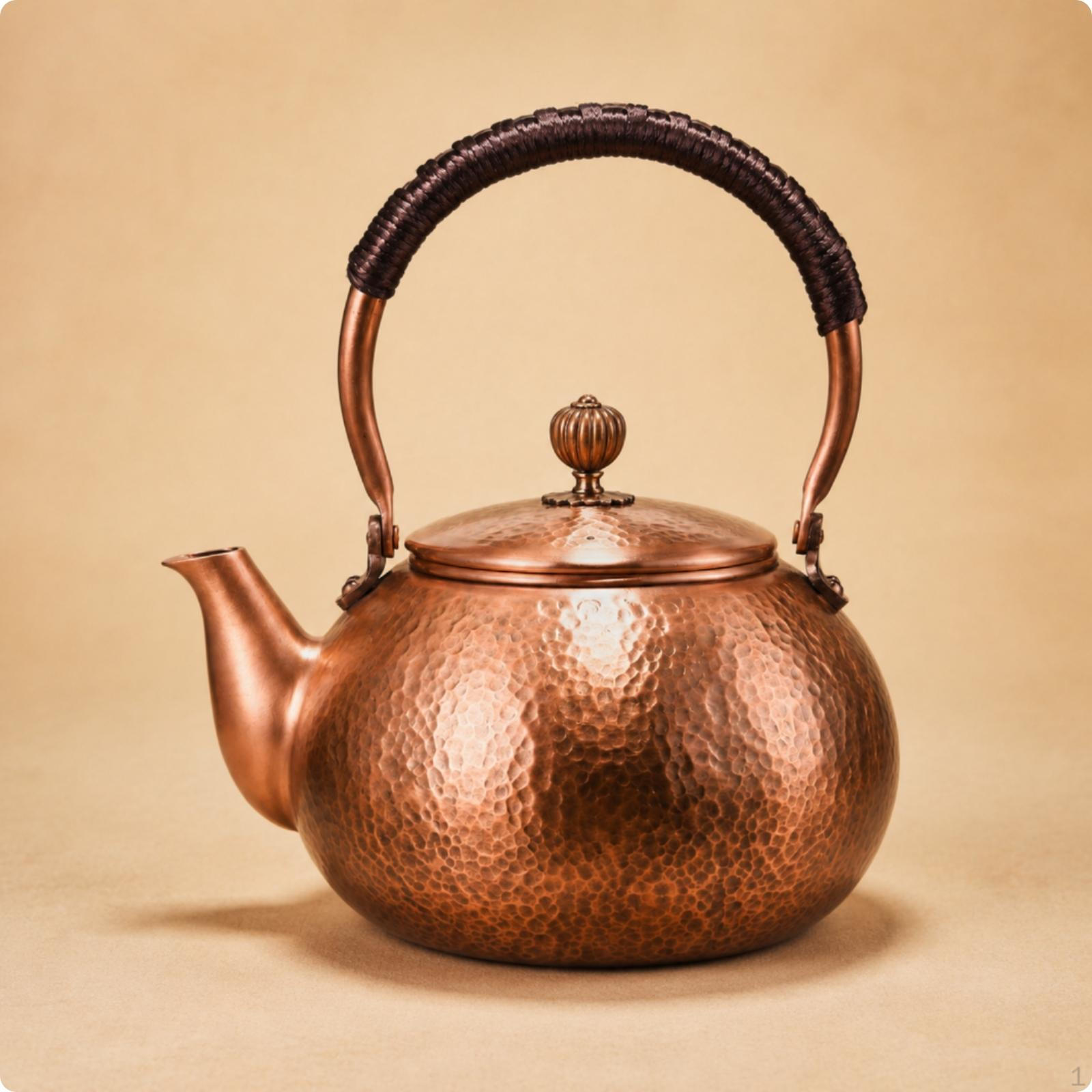 Copper Teapot Hammered Tea Kettle Traditional