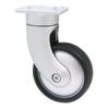 GIOTTO SWIVEL WHEEL RUBBER RIMS D85 H130 PLASTIC ALUMINUM FINISH RAL 9006.