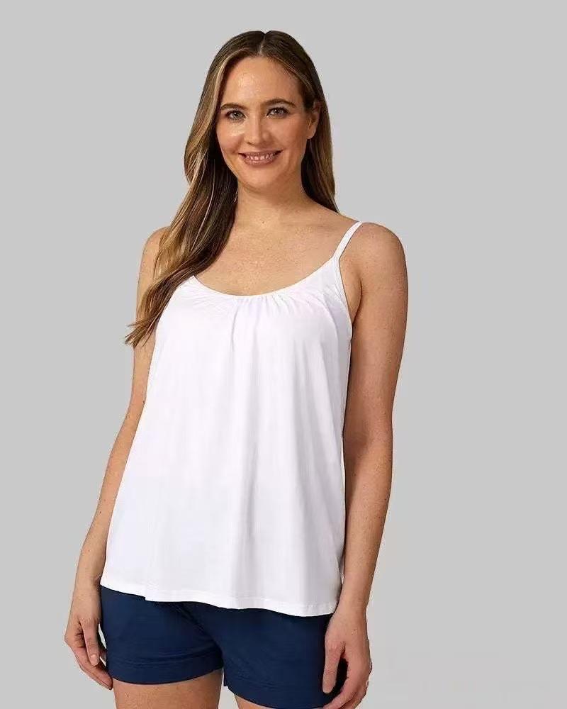 Plus Size Wire-Free Yoga Camisole with Integrated Cup