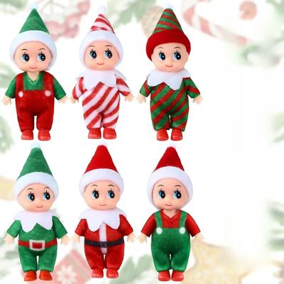 6-teiliges Zwillingsset mit kleinen Elfenpuppen, 6 Weihnachtselfen, Minipuppen, bunte, süße Elfenpuppen aus Plüsch als Dekoration für die Neujahrsfeiertage