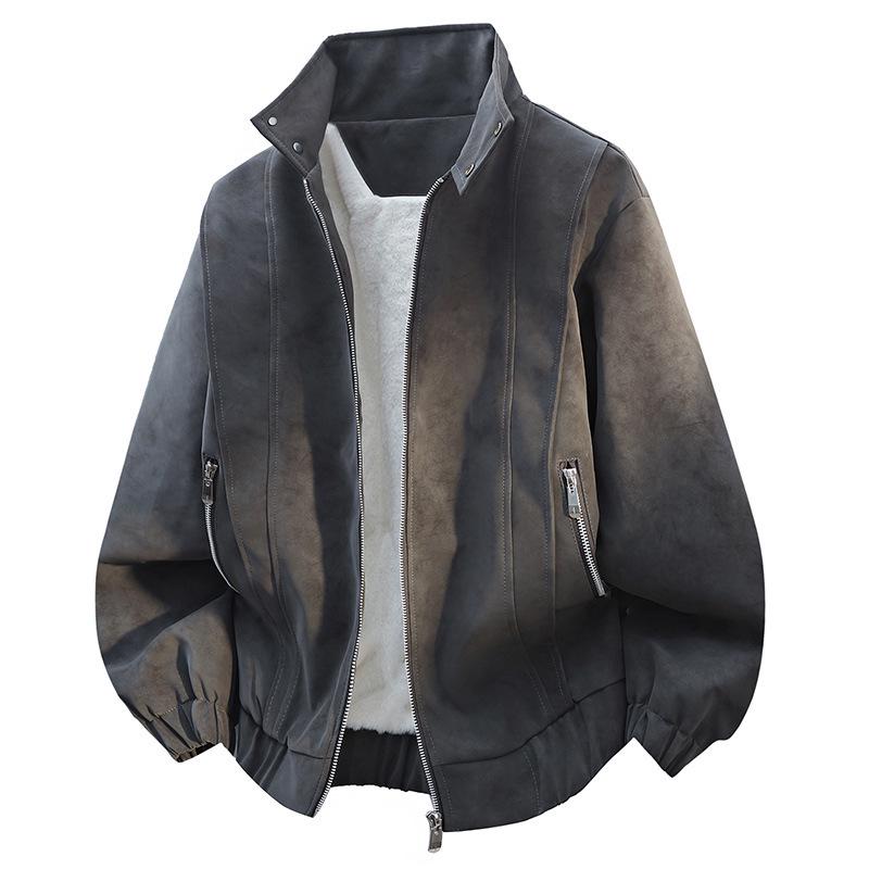 Men's Winter Thickened Leather Pilot Jacket - Di Yu Shen Long Plush Motorcycle Top
