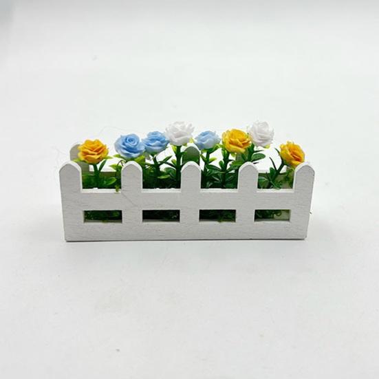 Miniatur Blumen Zaun Pflanzkasten Mini Hochbeet Figure Modell 1/12 Maßstab Puppenhaus Feengarten Dekoration Zubehör