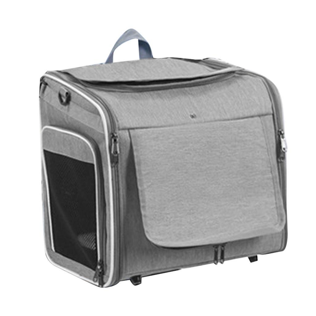 Rozšiřitelný měkký košík na kolo pro psa   Vodotěsný 4 dvířka 4 síťované plochy   Batoh na nosič zvířat na kolo