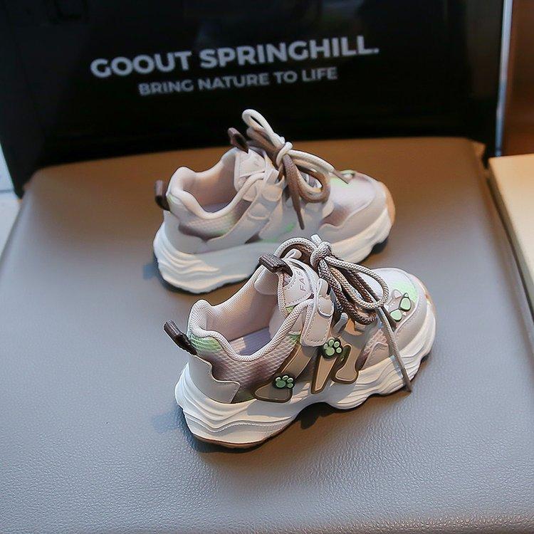 

Girls dad shoes spring 2025 new children s shoes sports shoes soft sole girls casual shoes breathable mesh shoes 36 хаки