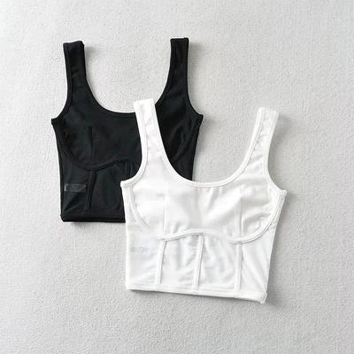 Top cu corset pentru femei, cu detaliu din plasă, cu panouri din plasă