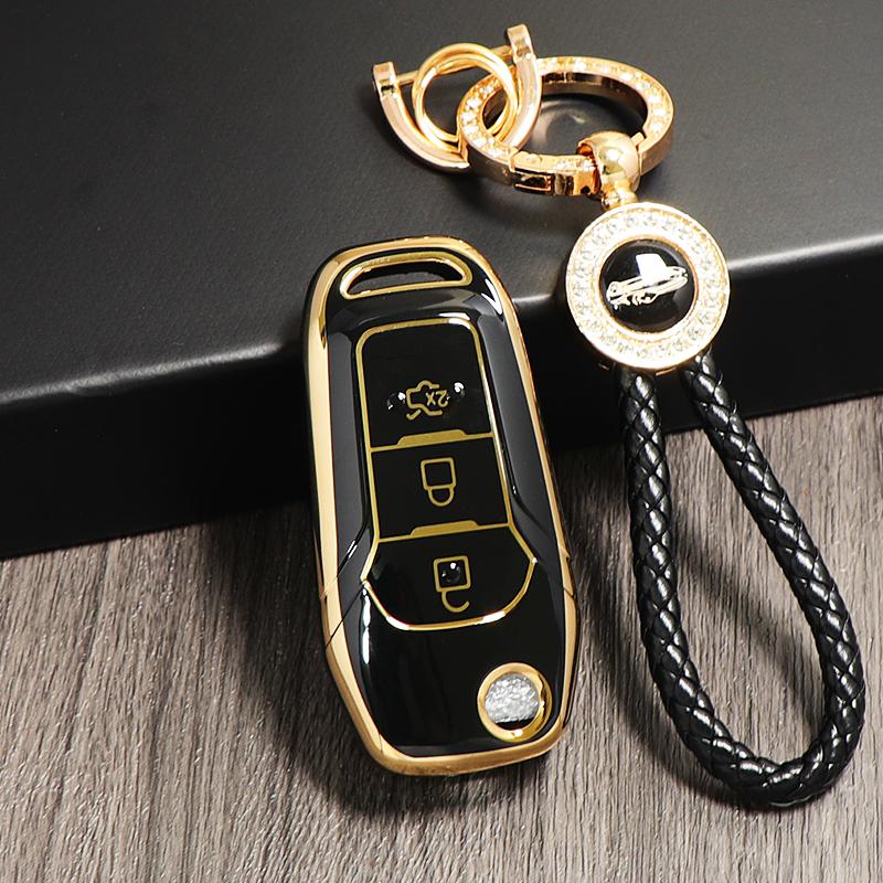 Tpu Flip Car Key Fob Case Cover Shell Fob Keyless Keychain Protector For Ford Ecosport Ranger Everest F-150 F150 F-250 F-350
