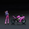 Moreart Miniature Figure Bike Set MO222108 Model Girl Model Diorama Minicar 1/64 & [Used]