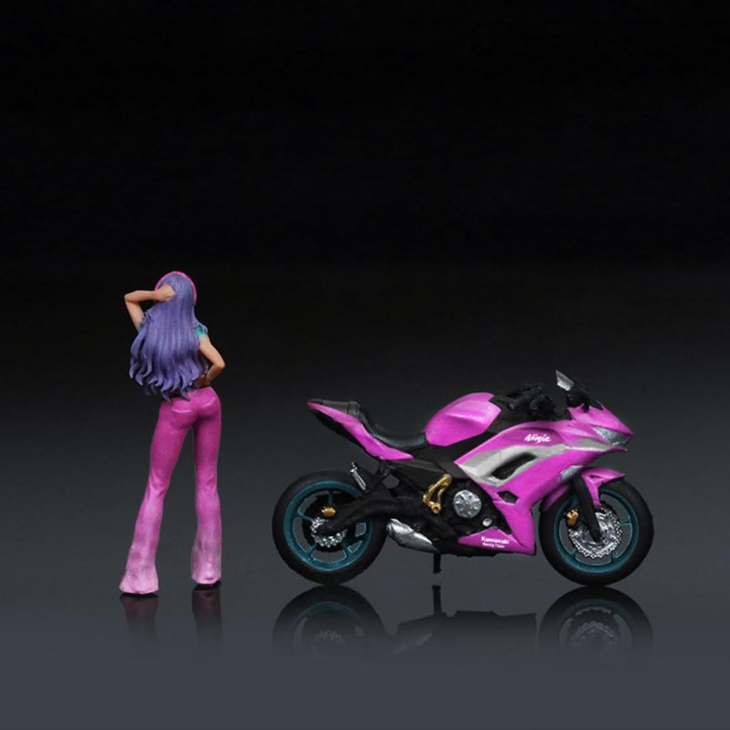 Moreart Miniature Figure Bike Set MO222108 Model Girl Model Diorama Minicar 1/64 & [Used]