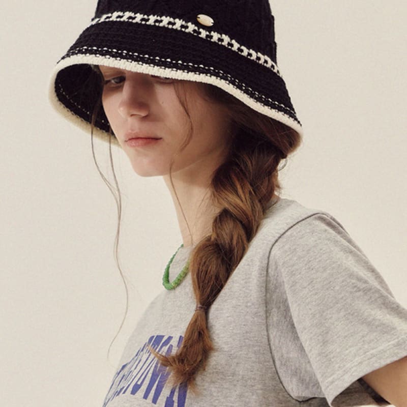 Marchen Leaf Crochet Bucket Hat_3color