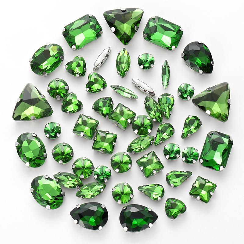 

50 смешанных серебряных дрелей-коготь для шитья с отверстиями для самостоятельной работы, свадебные наряды, материалы, ювелирные аксессуары, стразы, пришивные бусины 50pcs silver bottom