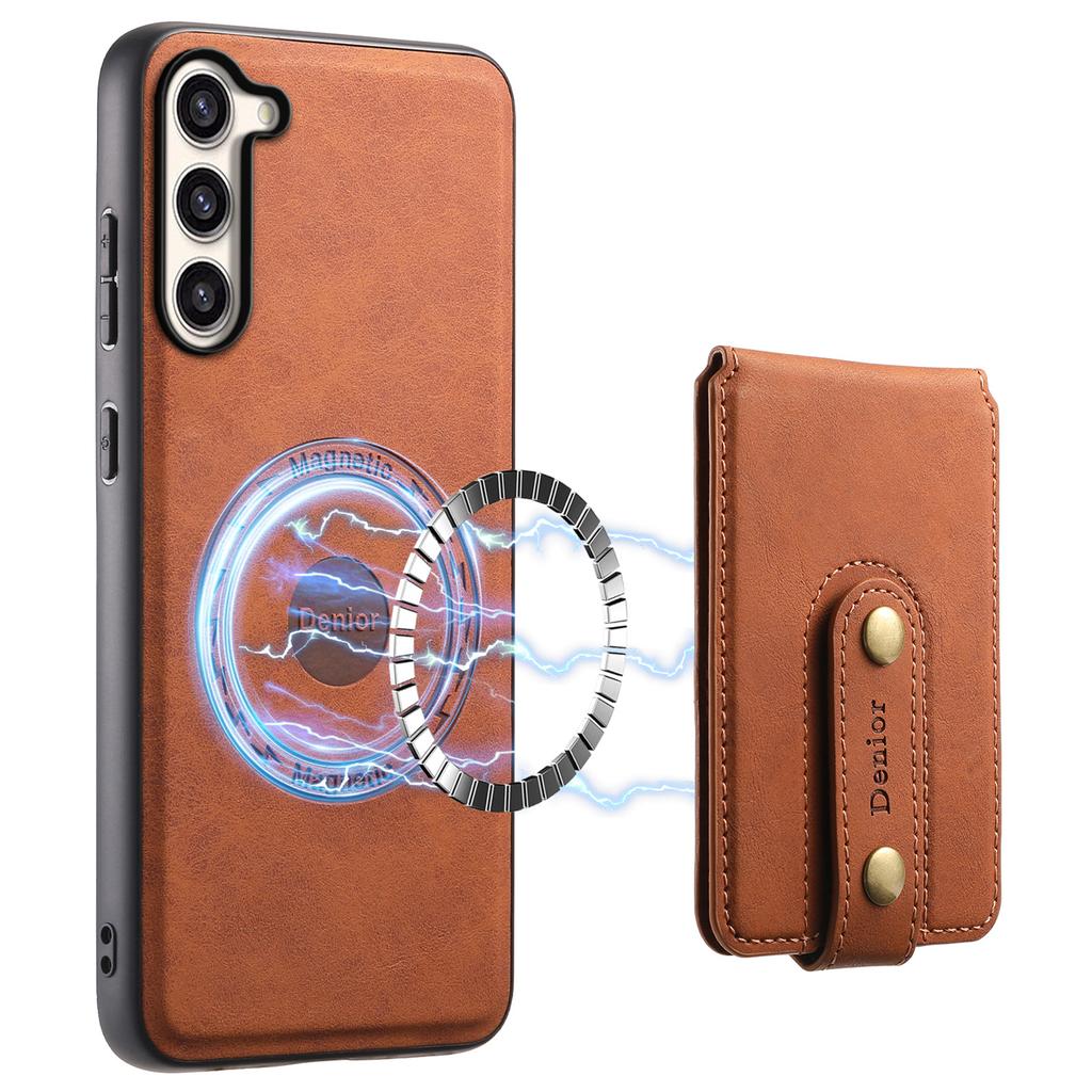 DENIOR D14 For Samsung Galaxy S23+ Kickstand Case Card Holder Phone Cover Magnetic Case