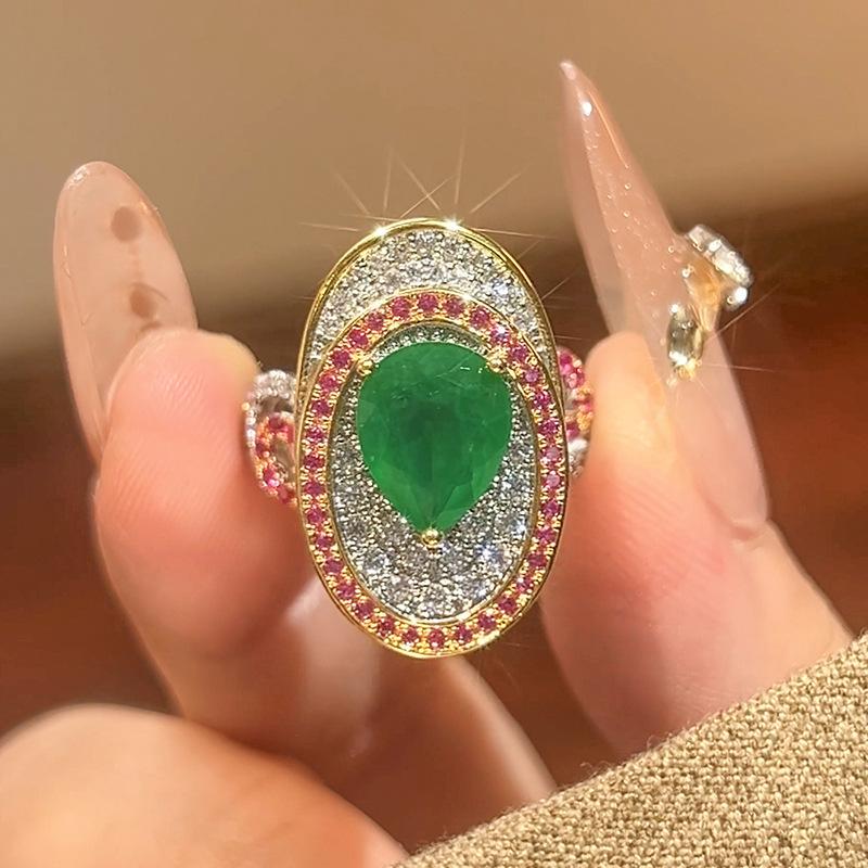 Jewelry Ring Jewelry Color Treasure Red Corundum Premium Light Luxury Ladies Goods