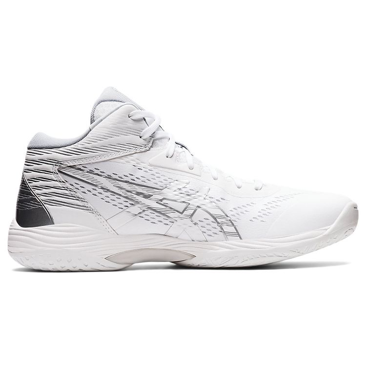 Asics Gel-Hoop V14 Round Head Comfortable Mid-Top Basketball Shoes Unisex Sneakers White Gray 1063A049-100