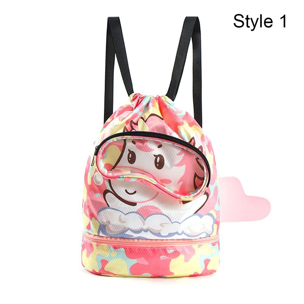 Swim Backpack Children Swimming Bag Dry Wet Separation Beach Bag Adjustable Kid Swim Bag  Boy Girl Style 1