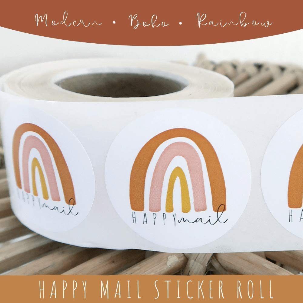

1Roll 1.5in Round 500Pcs Rainbow Stickers Roll Tape Labels Self-Adhesive