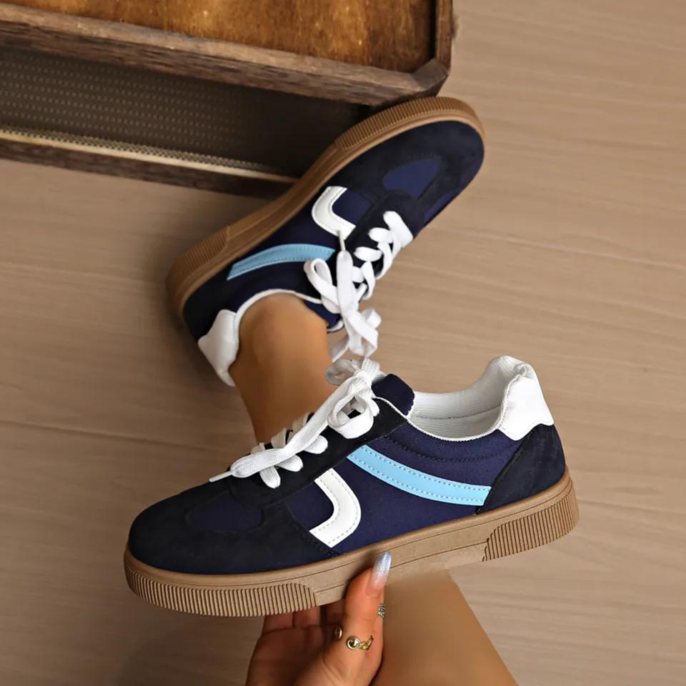 Women's Flat Bottom Sports Shoes  Mixed Colors Spring Autumn New Style Sneakers Casual Leisure Student Flats Rubber Sole