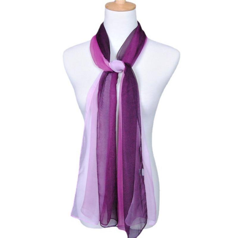 Supply imitation silk georgette silk scarf, popular bright and gradual change of color accessories scarf