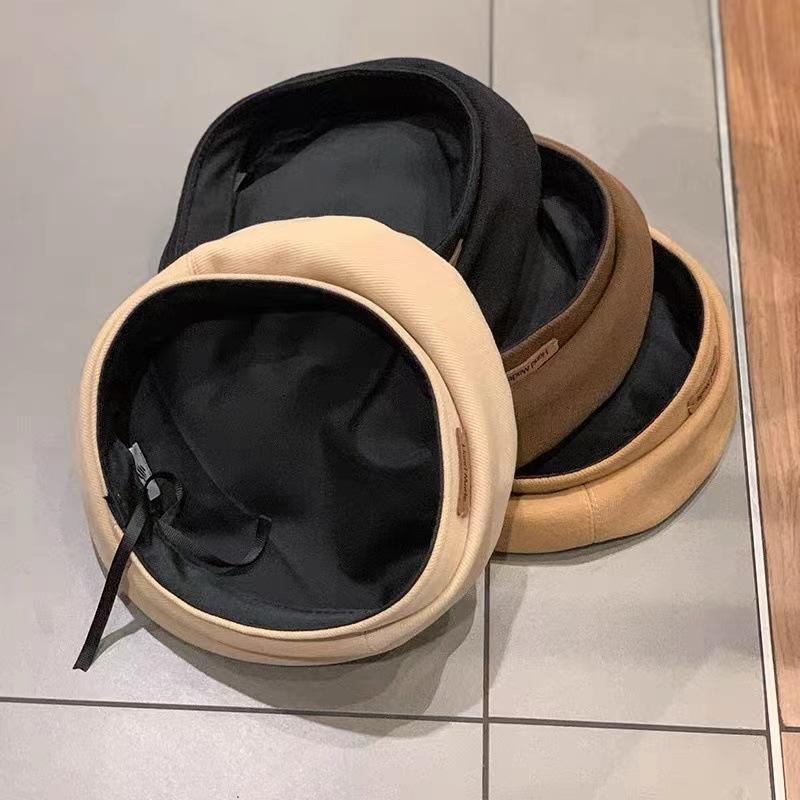 Lettle label Winter Beret temperament sweet solid color tweed painter hat