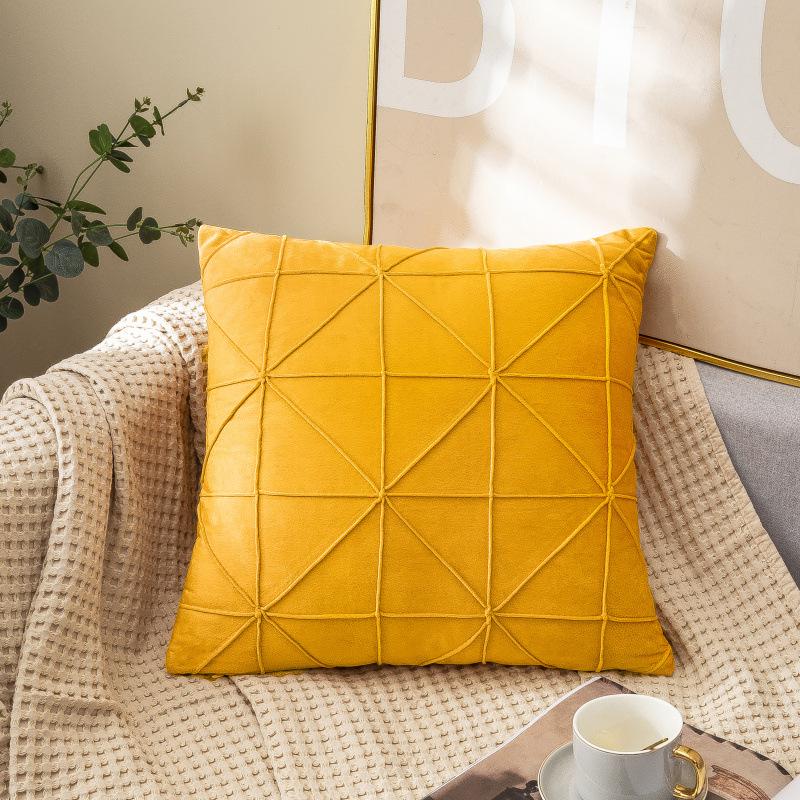 Skin-friendly Velvet Pillow Cushions, High-end Geometric Simple Bedside Tatami