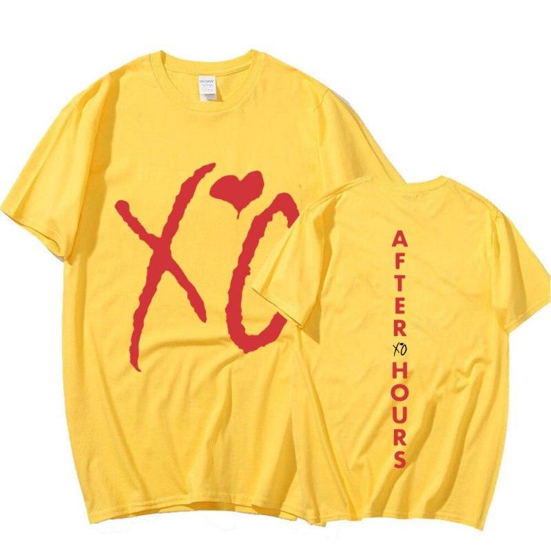 The Weeknd Xo After Hours Letters Print T-Shirt Men's Harajuku Hip Hop Clothes T Shirt Streetwear T Shirts
