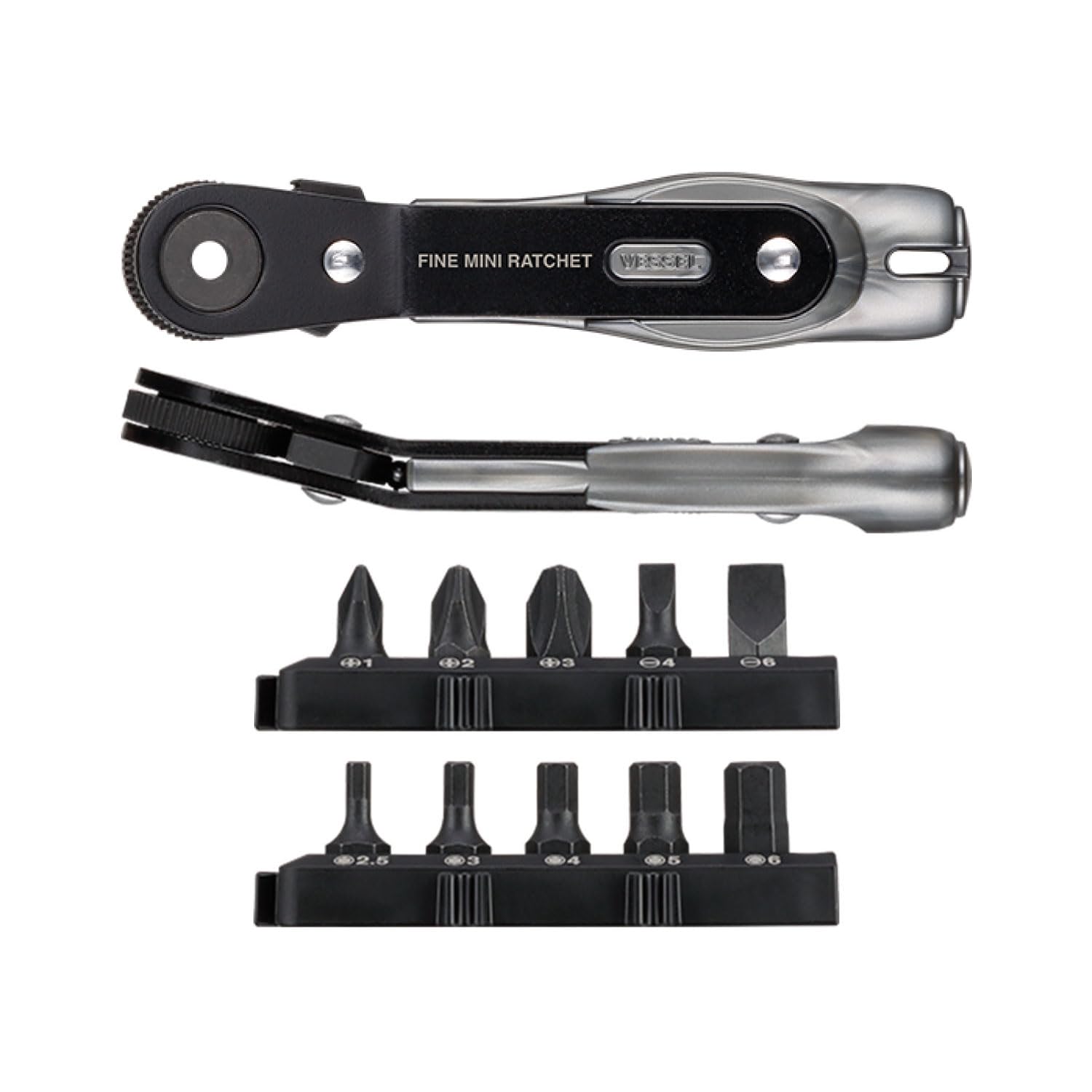 VESSEL Fine Mini Ratchet Bend with 10 Ultra-thin Screwdriver, Type, Bits, TD-25B