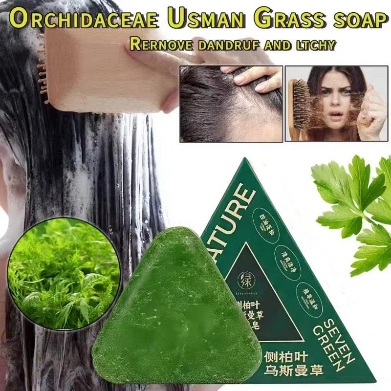 1/2 Stück 120g Natürliche Zypressenblatt Handgemachte Seife für das Haar Erfrischend und Ausspülbar Gesund Anti-Haarausfall Haarpflegend Sauber