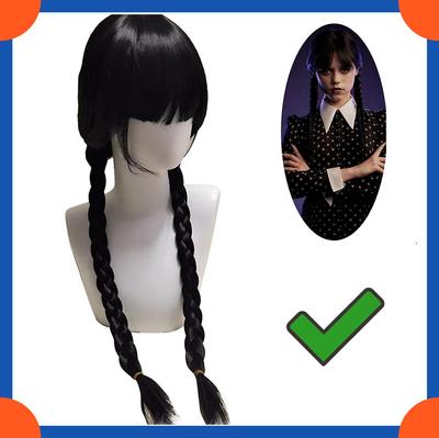 Addams Cosplay Wigs Fashion Long Straight Wig For Women