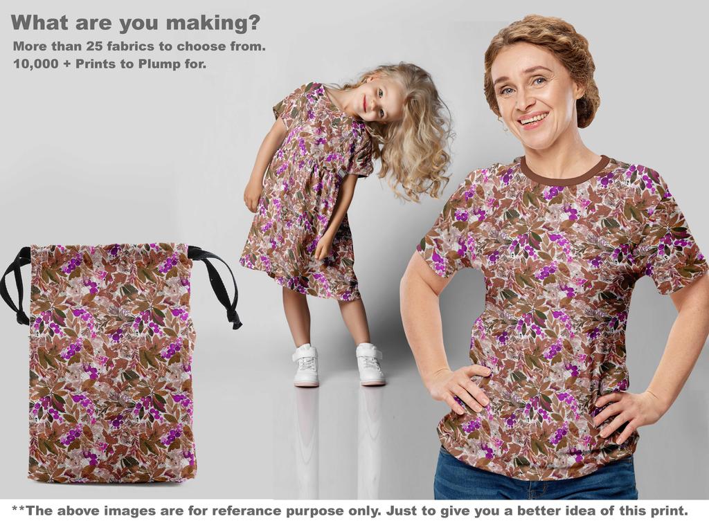 oneOone Cotton Flex Brown Fabric Leaves Fabric For Sewing Printed Craft Fabric By The Yard 40 Inch