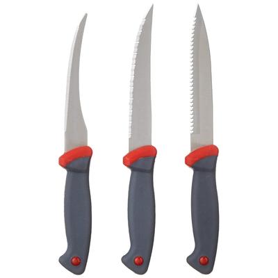 Conjunto Premium de 3 Peças de Facas em Aço Inoxidável de Alto Carbono | Faca para Tomate, Faca Laser & Faca de Fatiar | Design Ergonômico do Cabo