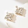 Light Luxury High-End Sense Full Diamond Alloy Geometric Earrings Temperament Fashion Exaggerated Stud Earrings Niche Design Sense