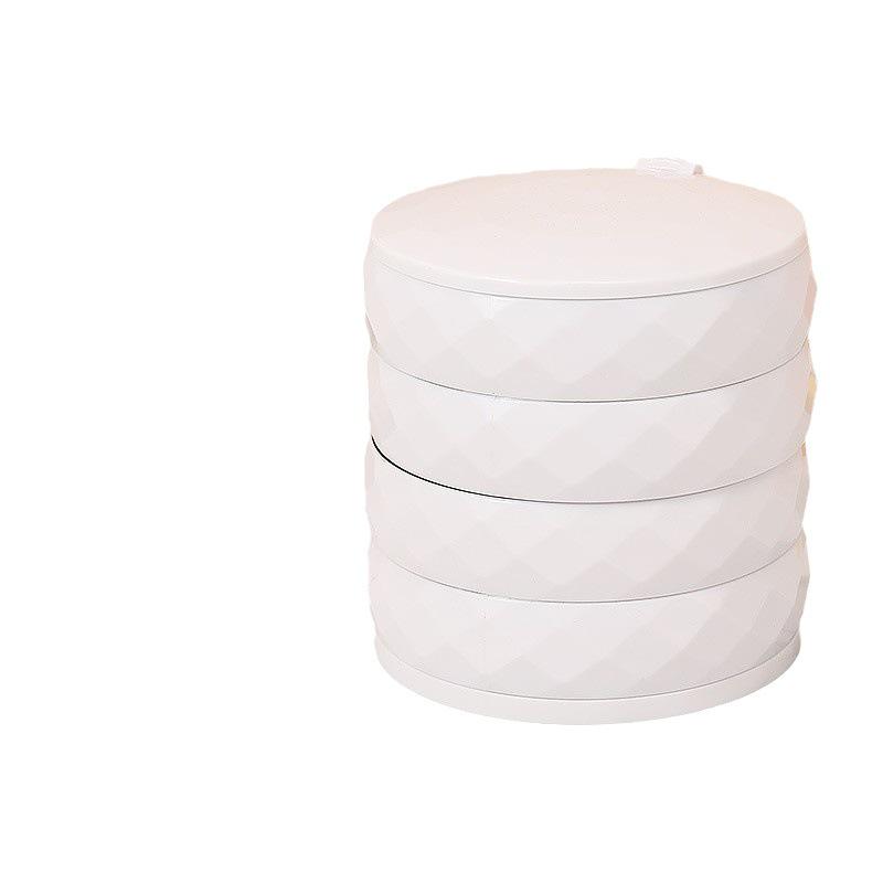 Rotating Jewelry Box, Multi-layer Storage for Earrings & Necklaces with Mirror, Dustproof Design