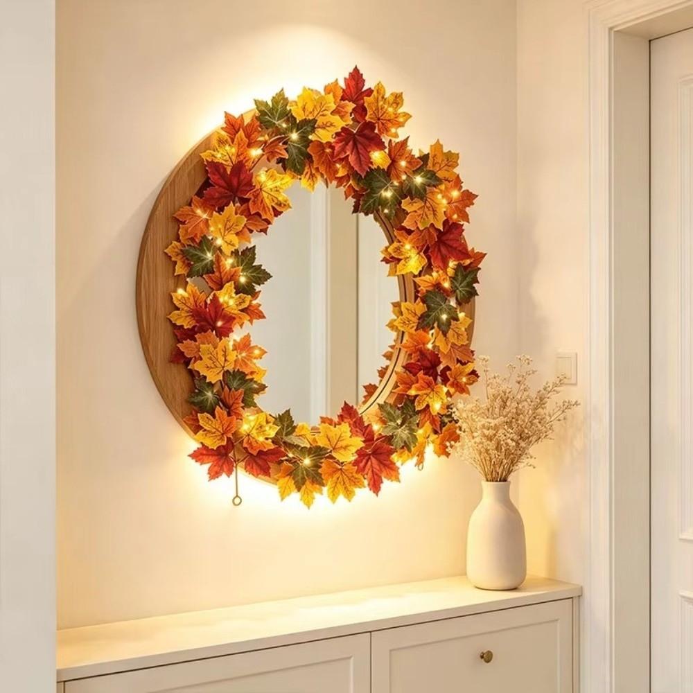 Vibrant Autumn Leaf Hanging Vine Flexible Faux Fall Leaves Strings Outdoor Decor