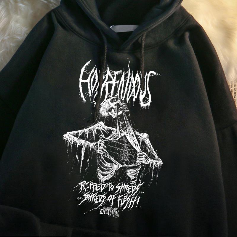 

Fashion Casual Hoodie Men Harajuku Y2K Top Retro Demon Punk Streetwear Gothic Anime Long Sleeves Sweatshirt Fleece Pullover 3XL