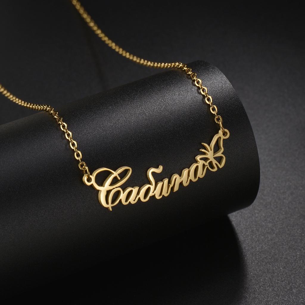 Atoztide Personalized Custom Name Necklaces for Women Stainless Steel Letter Star Heart Butterfly Pendant Choker Jewelry Gift