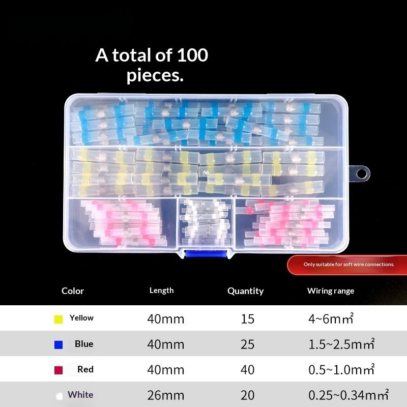 50/70/100 st Elektrisk Koppartejp Lödstrumpa Vattentät Lödningstätning Tennring Värmekrympande Stumtrådskontakt Terminal