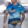 Summer Men's Fish 3D Printed Crew Neck T-Shirt