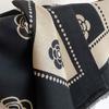 Camellia cashmere scarf women's winter senior sense versatile thickened warm scarf air conditioner shawl