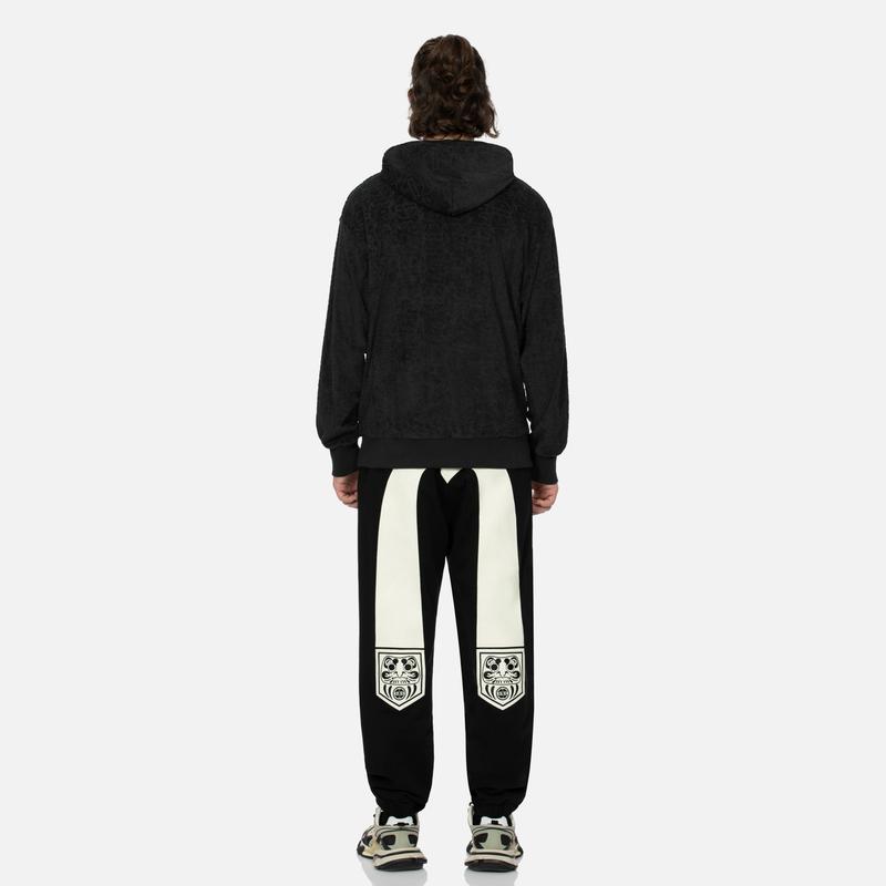 Evisu Pocket Daruma M And Seagull Print Sports Casual Pants Men pants Black 2EAHTM4SP1077STCT