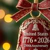 United States 250th Anniversary Bell Ornament Commemorative Patriotic Christmas Tree Metal Bell Hanging Decoration Holiday Party Pendant