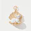 Cute Enamel Cat Charms Hand Painted Details Gold Plated Edges For Cat Lover Gifts Diy Jewelry Making